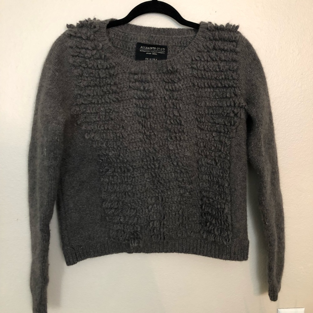 AllSaints Wool Angora Chunky Sweater Womens 6